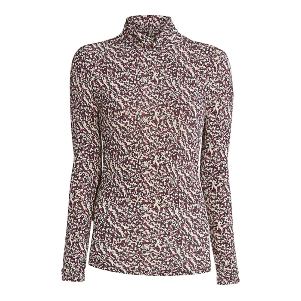 Isabel Marant Abstract Print Jersey Turtleneck Blouse size 40 US size 8